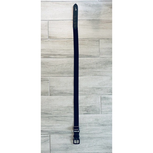 Nike Logo Stretch Belt Women’s 22"/40" Black on Black Steel White Logo Any Size - Picture 6 of 6